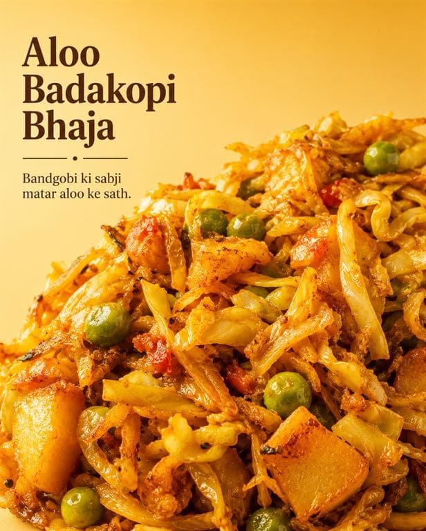 Aloo Badhakopi Bhaja / Cabbage Potato Stir Fry