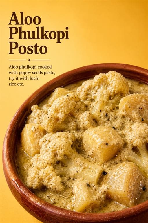 Aloo Phulkopi Posto / Cauliflower Poppy Seed Curry