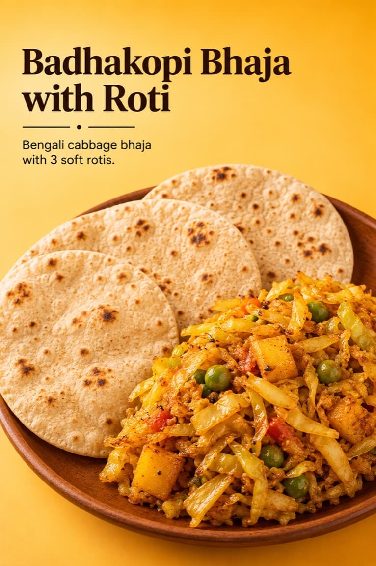 Badhakopi Bhaja with Roti