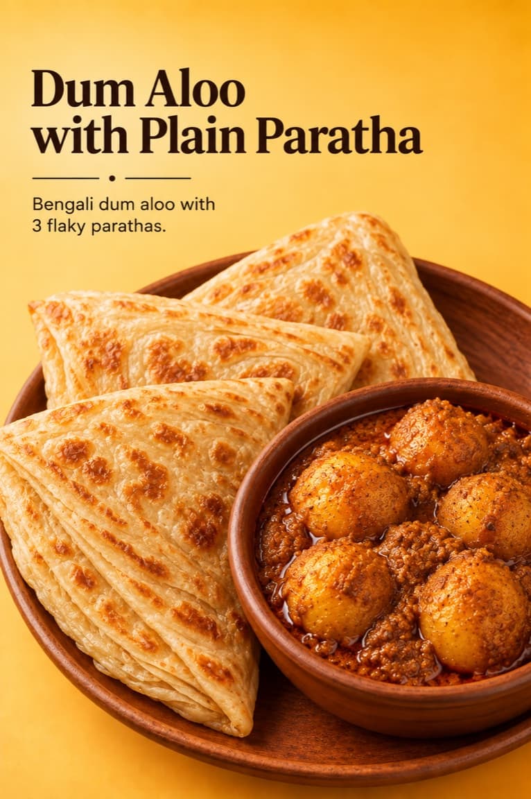 Dum Aloo with Plain Paratha
