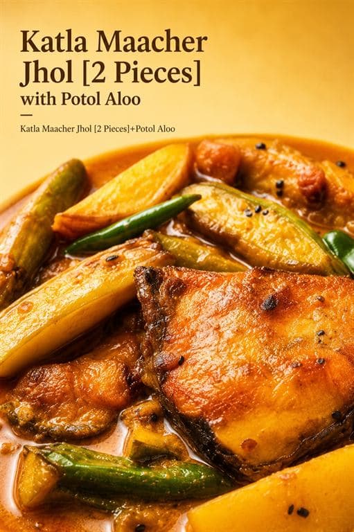 Katla Macher Jhol [2 Pieces] with Phulkopi Aloo