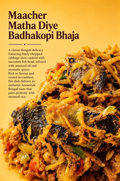 Maacher Matha Diye Badhakopi / Fish Head Cabbage