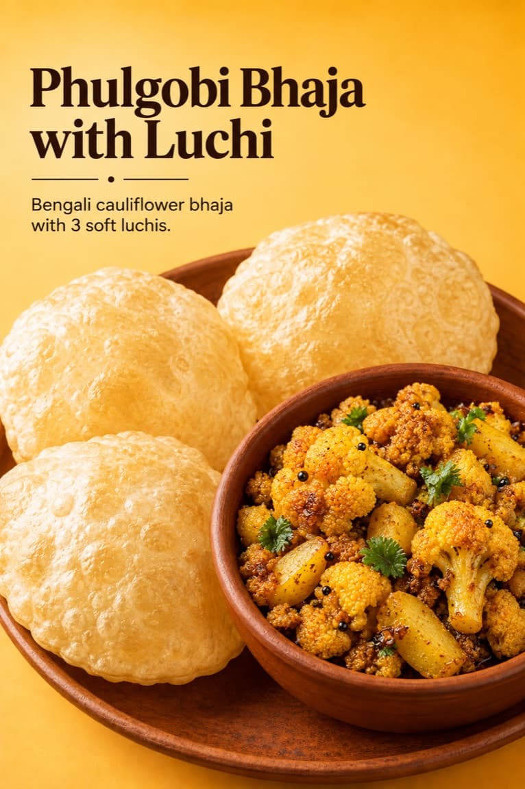 Phulgobi Bhaja with Luchi