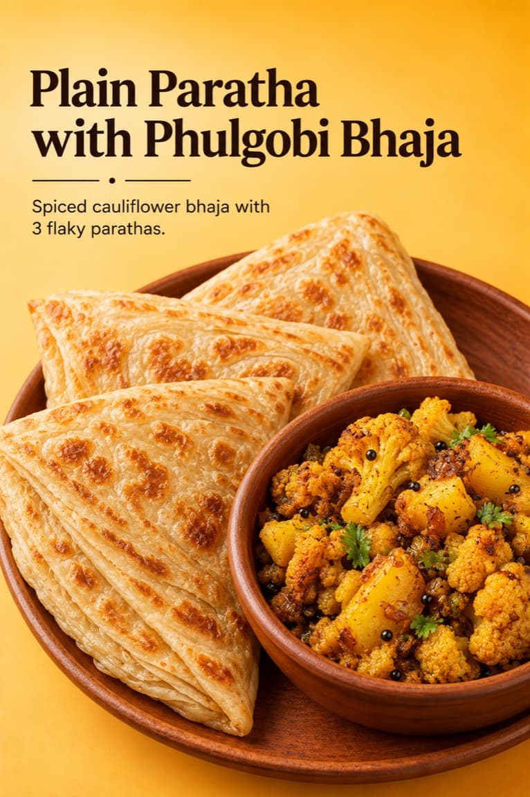 Plain Paratha with Phulgobi Bhaja