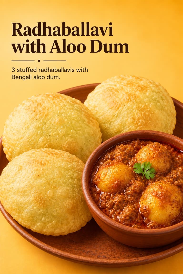 Radhaballavi with Aloo Dum