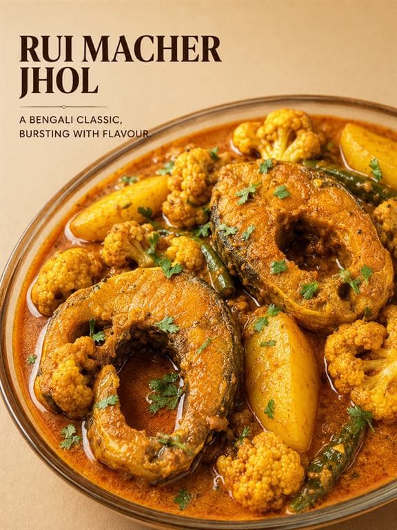 Rui Macher Jhol [2 Pieces] with Phulkopi Aloo