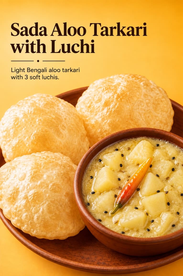 Sada Aloo Tarkari with Luchi